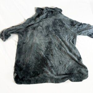 Coin 1804 Pullover Top Medium Tie Dye Cowl Neck Short Sleeve Casual NWOT